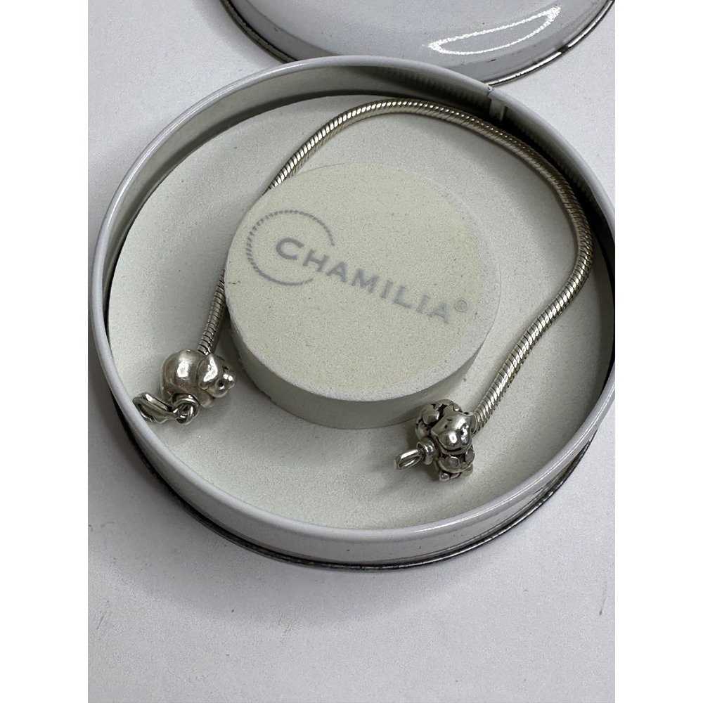 Chamilia Sterling Silver Bracelet Charms Pooh Hunny Piglet Heart Solid 8"